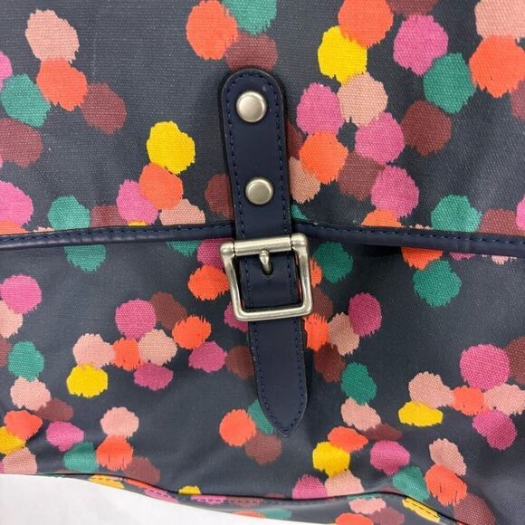 Fossil Navy with Colorful Dot Print Coated Canvas Messenger Bag - Picture 3 of 13